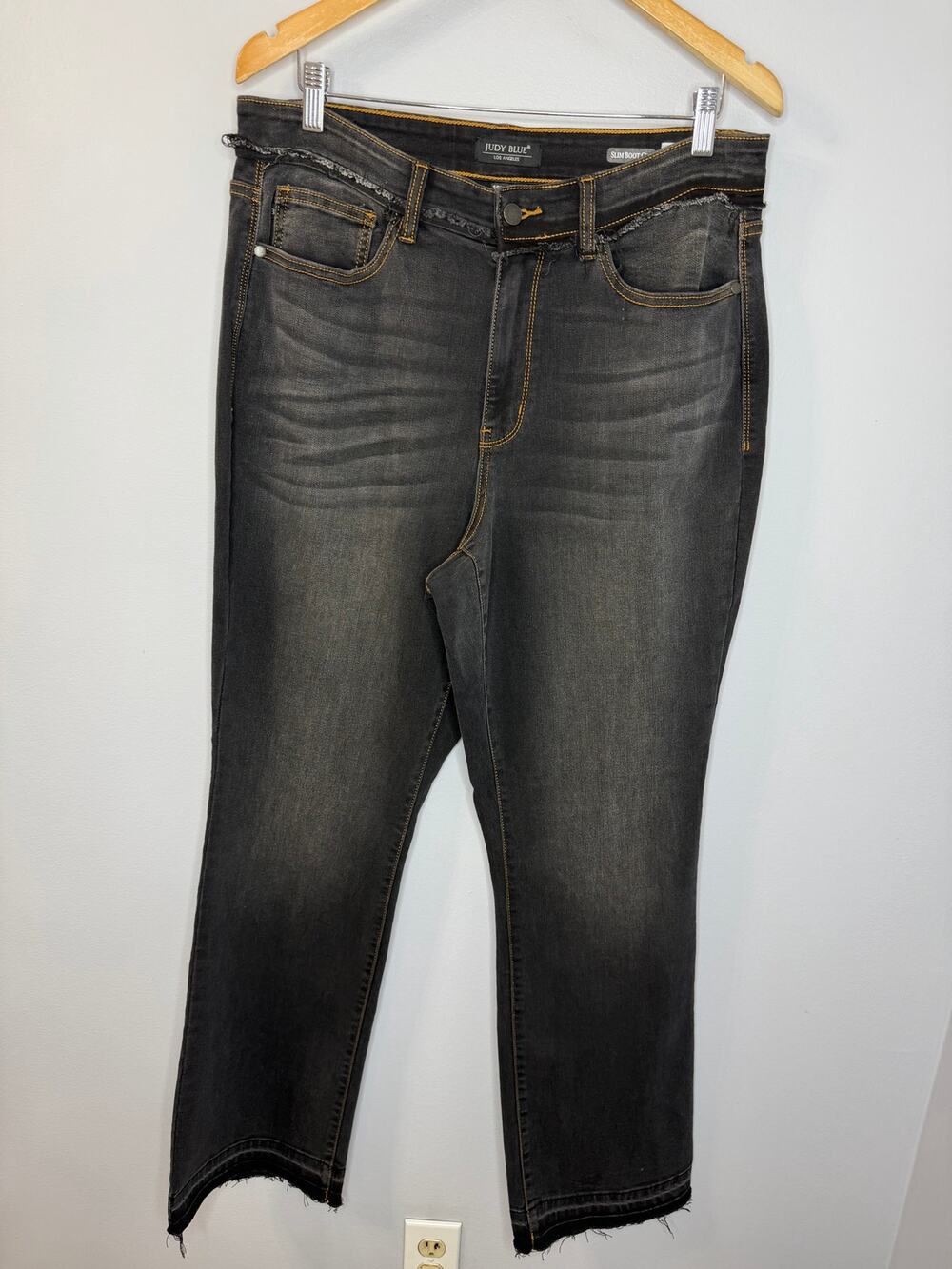 Judy Blue Jeans Slim Bootcut High Rise Stretch Black Wash Women's 16W